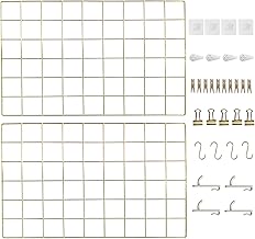 Metal Grid Wall Panel, Wire Grid Photo Display Organizer, 17.3