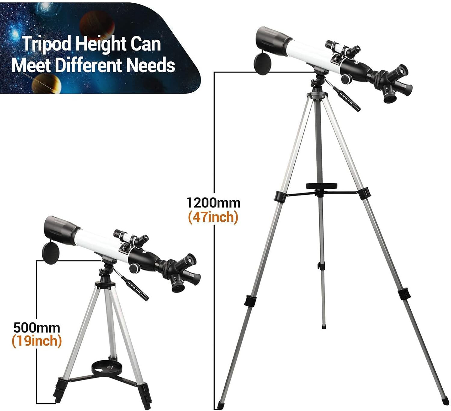 80% оƒƒ Dіѕсоunt [Upgraded] Telescope, Astronomy Telescope for Adults, 60mm Aperture 500mm AZ Mount Astronomical Refracting Telescope for Kids Beginners with Adjustable Tripod, Phone Adapter, Nylon Bag
