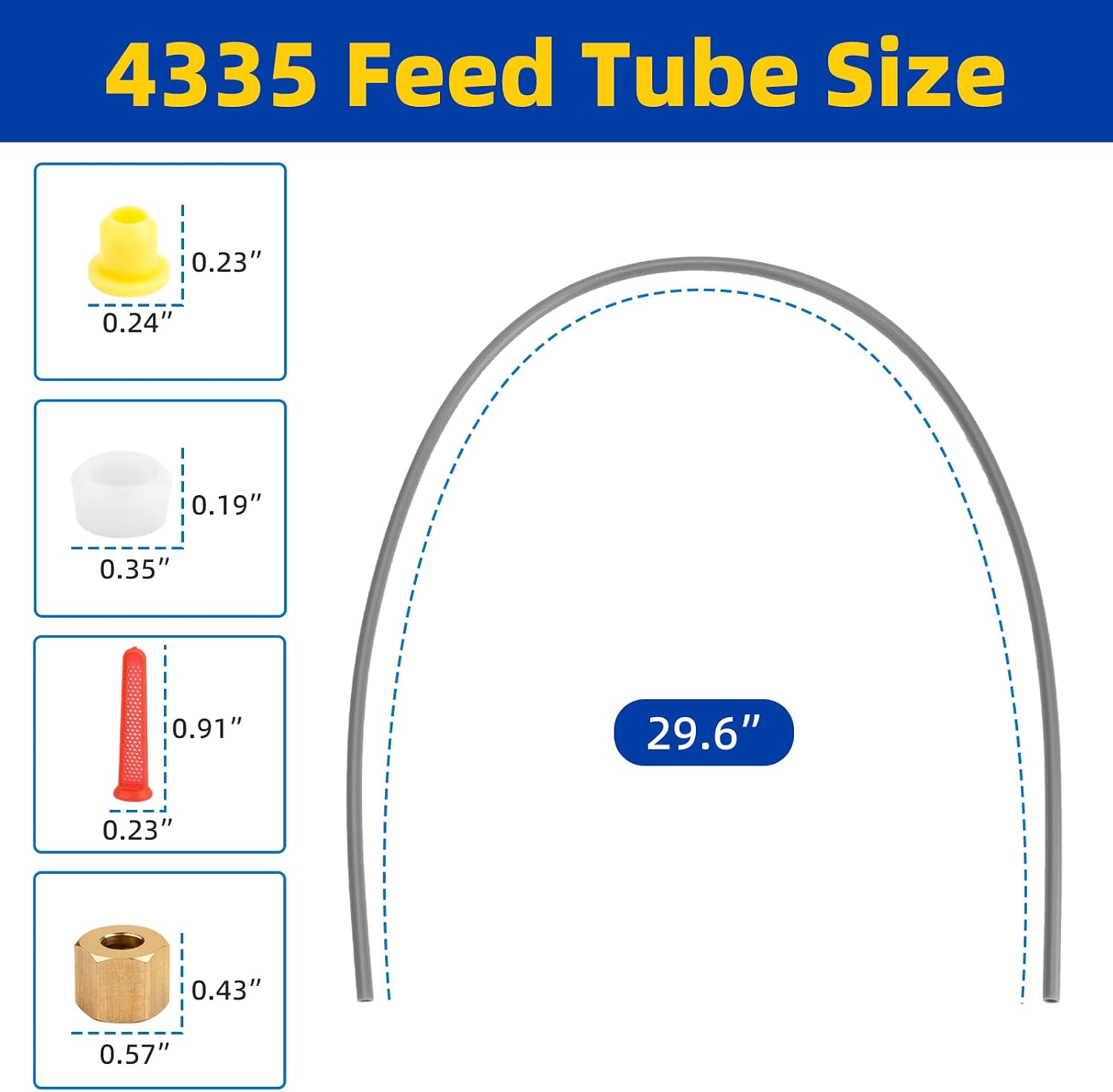 Humidifier Feeding Tube 4335 Compatible with Aprilaire 600 Part Humidifiers 400, 400A, 400M, 500, 500A, 500M, 600, 600A 600M - Strainer Water Supply Repair Kit for April Aire Humidifiers