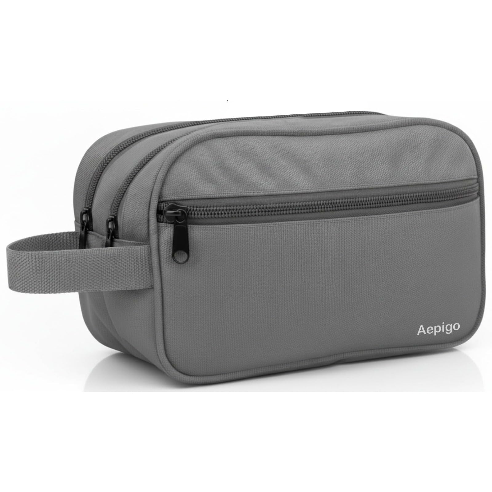 polyester multipurpose toiletry kit bag for man and women's | double compartment travel essentials travel organizer pouch for men travel kit for toiletries - grey
