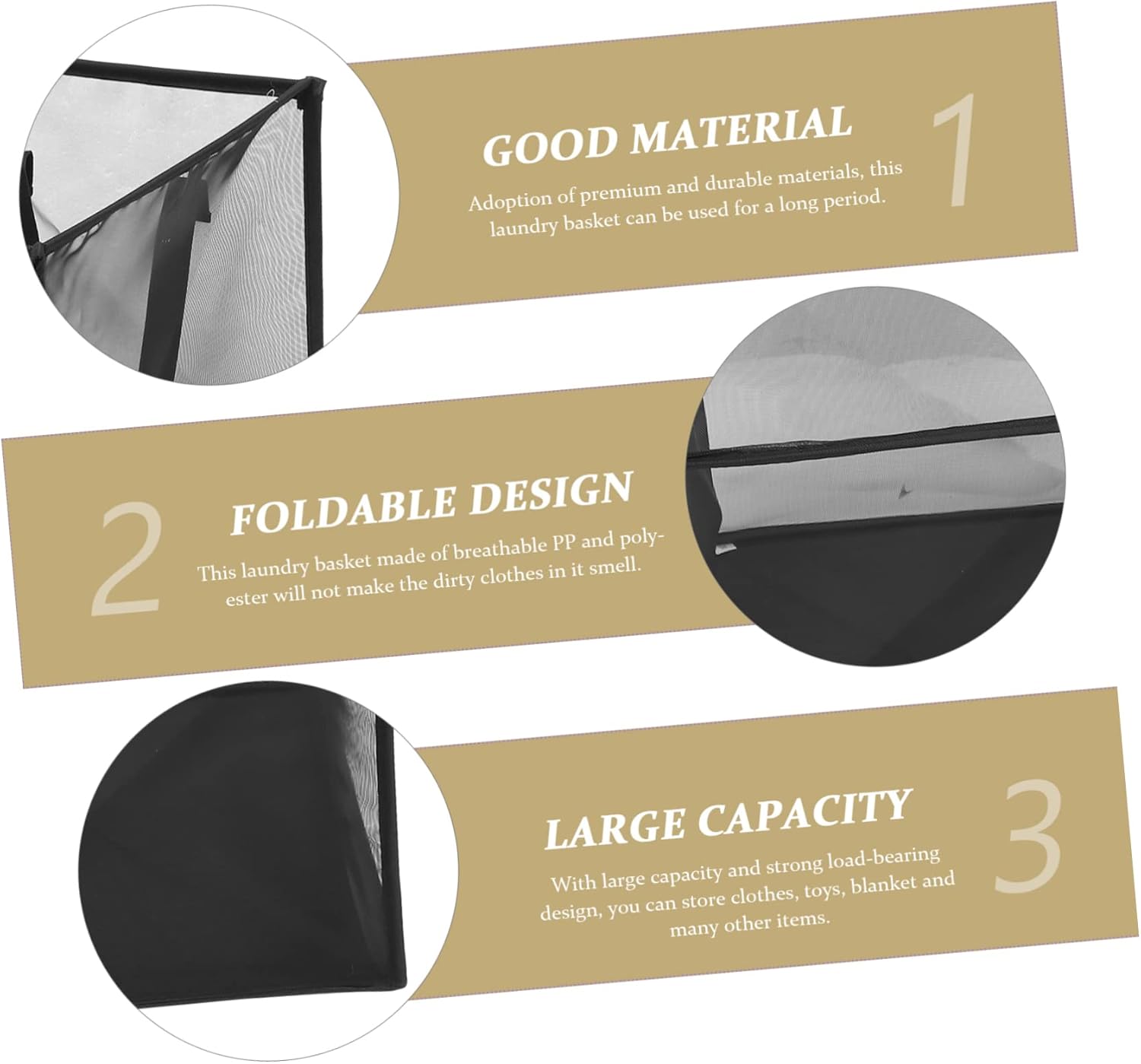 GARVALON Mesh Laundry Hamper with Handles Foldable Double Dirty Clothes Basket for Bedroom and Home Portable Storage for Laundry and Sports Gear Breathable Organizer