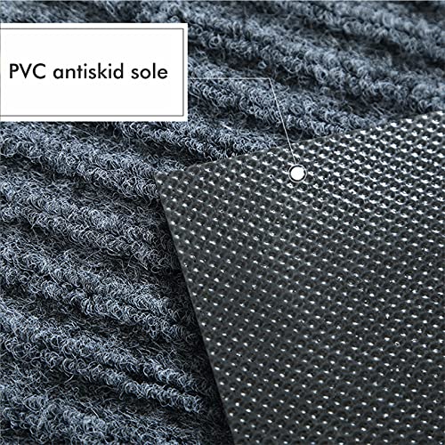 Tapis d'extérieur en caoutchouc lavable rouge vin moderne robuste - 5
