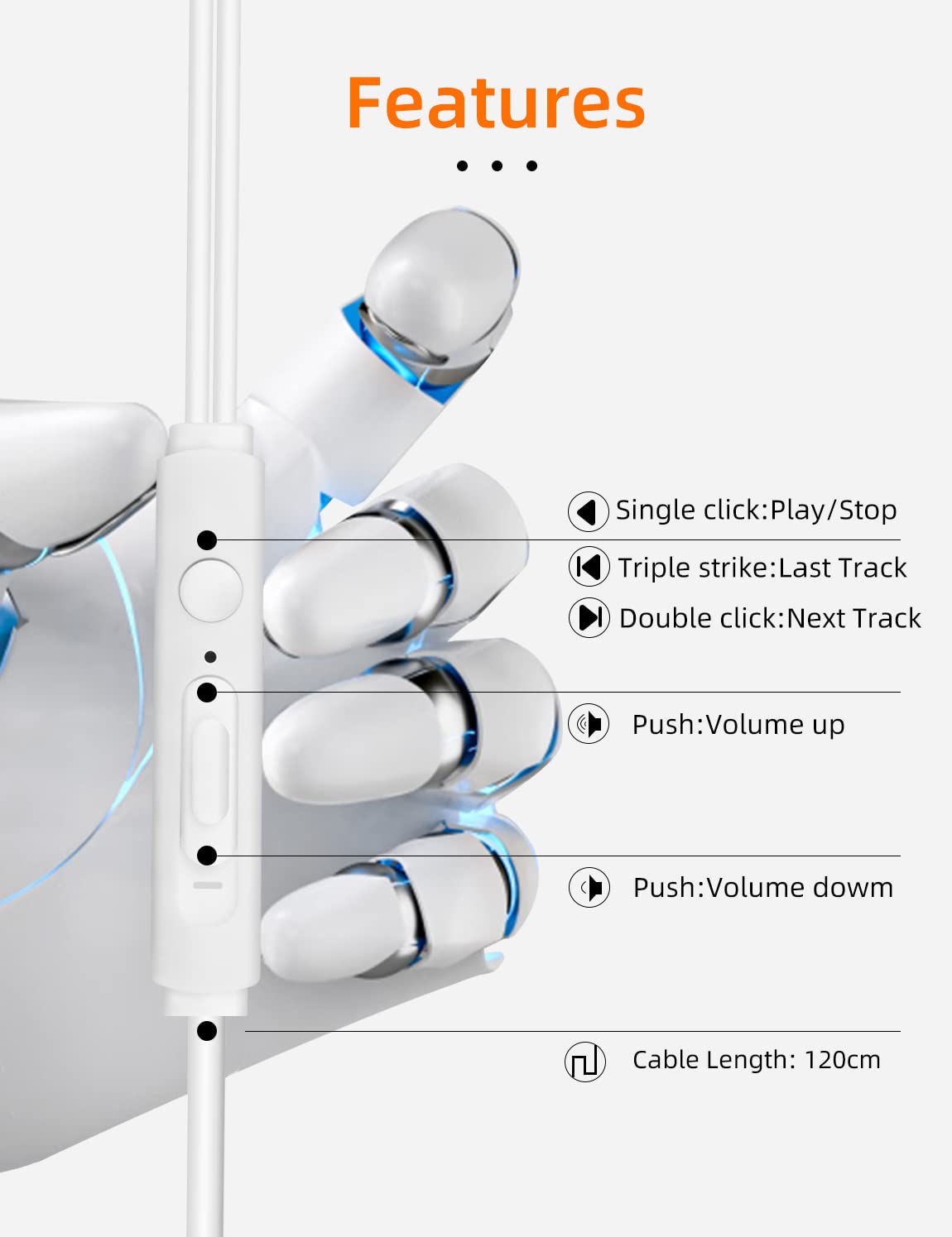 MAS CARNEY TH4 przewodowe słuchawki USB typu C, słuchawki z mikrofonem do Samsung S20, Huawei P30 P40, Oppo, Honor, Google Pixel i innych smartfonów z interfejsem typu C