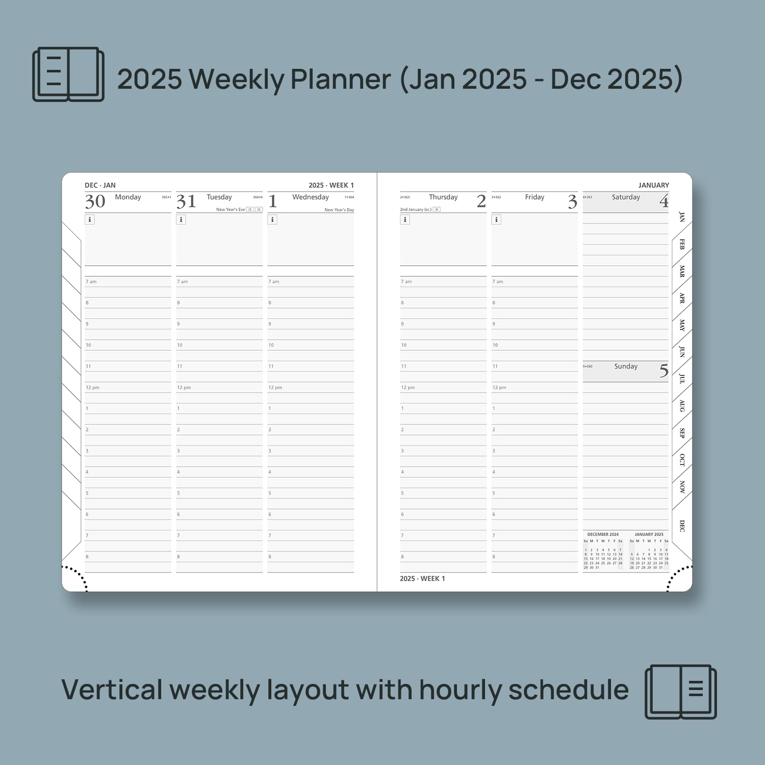 Snapklik.com : POPRUN 2025 Planner (Medium Size 85x 6.5 Hardcover