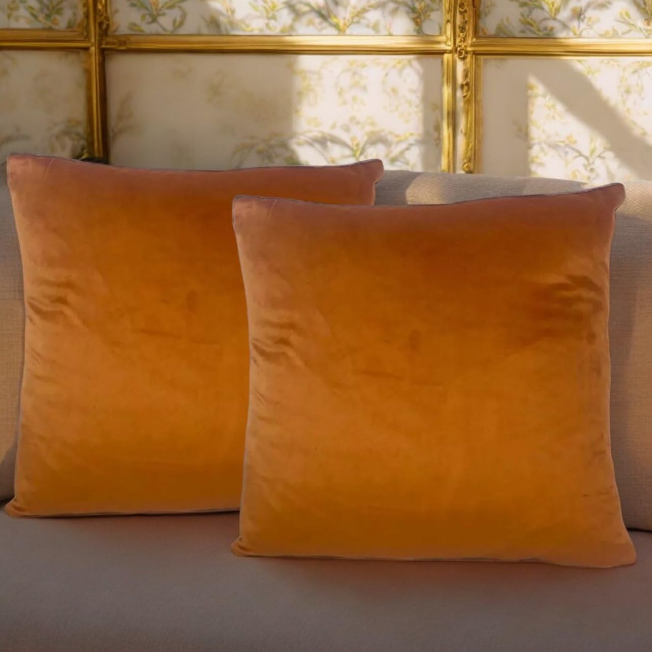 Seechoo Velvet Cushion Covers, Set of 2, 45cm x 45cm, 18x18 Inch, 17 Colours, Extra Soft Plush, Decorative - Image 3