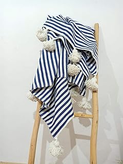 Moroccan blanket, pom pom blankets,bed spread,moroccan throw blanket,cotton moroccan bedding,pom pom throw blankets,berber moroccan decor