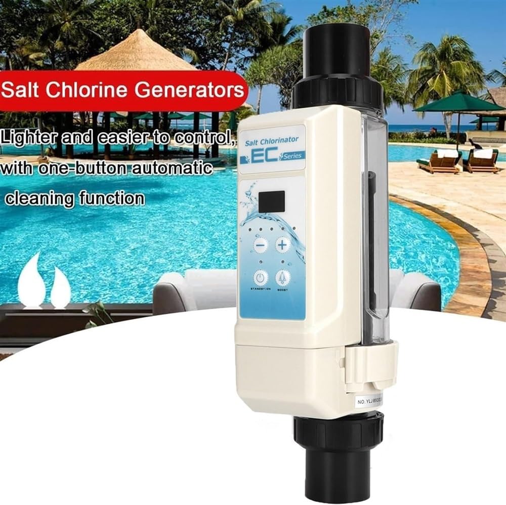 Sistema de cloración para Piscinas de Agua Salada, Piscina de Agua con clorador salino de Limpieza automática, Sistema generador de Cloro salino electrolítico para Piscina, Piscina
