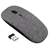 Wireless Mouse, Inphic Slim Silent Click Rechargeable 2.4G Wireless Mice 1600DPI Mini Optical Portable Travel Cordless Mouse with USB Receiver for PC Laptop Computer Mac MacBook