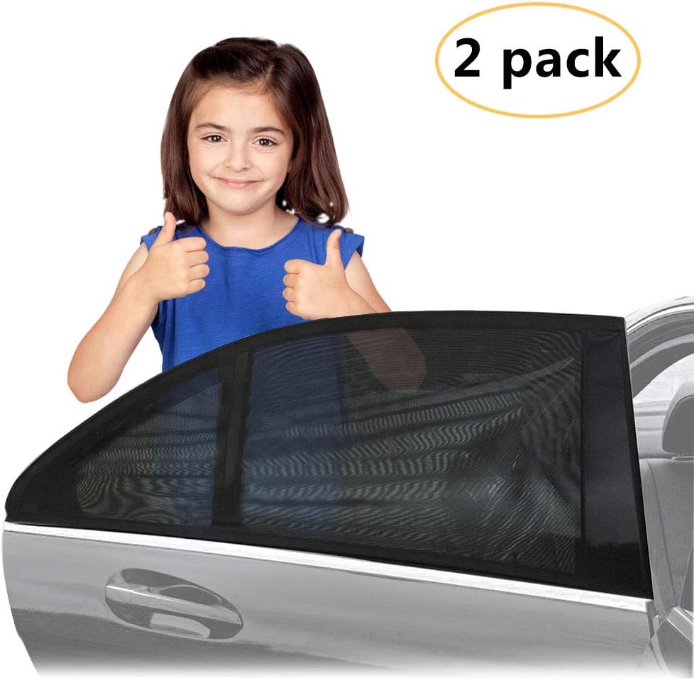 KKTICK Car Window Sunshade for Baby, Car Sun Shade for Rear Window, UV Protection Car Sunshade Mesh Protector Breathable for Kids Pets, Universal for Cars and SUVs, 2 Pack
