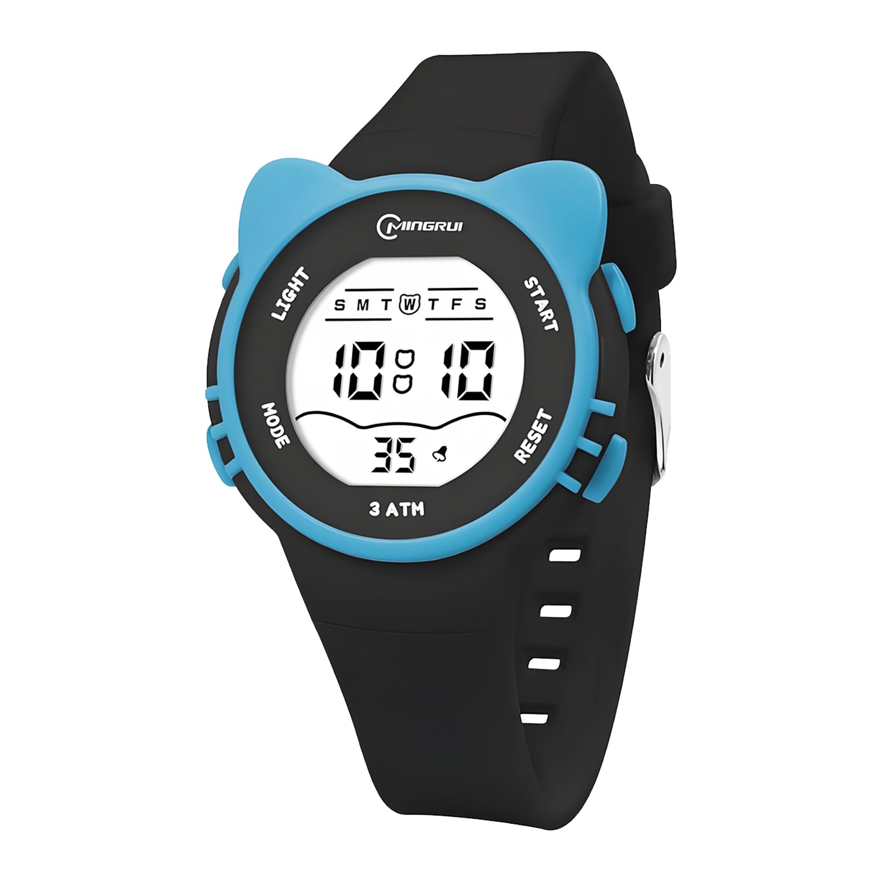 WISHKEY Cool Digital LCD Watch, Wrist Watch with Silicone Straps for Kids, Multifunctional Kitty Style Dial Watch, Inbuilt Luminous Light Display Watch, Multiple Features Button, (Pack of 1, Blue) (B0D62R6NZP) Amazon Price History, Amazon Price Tracker