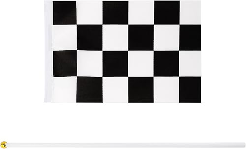 Miniatura 6 de Cloud-X - 30 banderas a cuadros de 8 x 5.5 pulgadas, banderas de poliéster de carreras con palos de plástico, bandera de carreras en blanco y negro