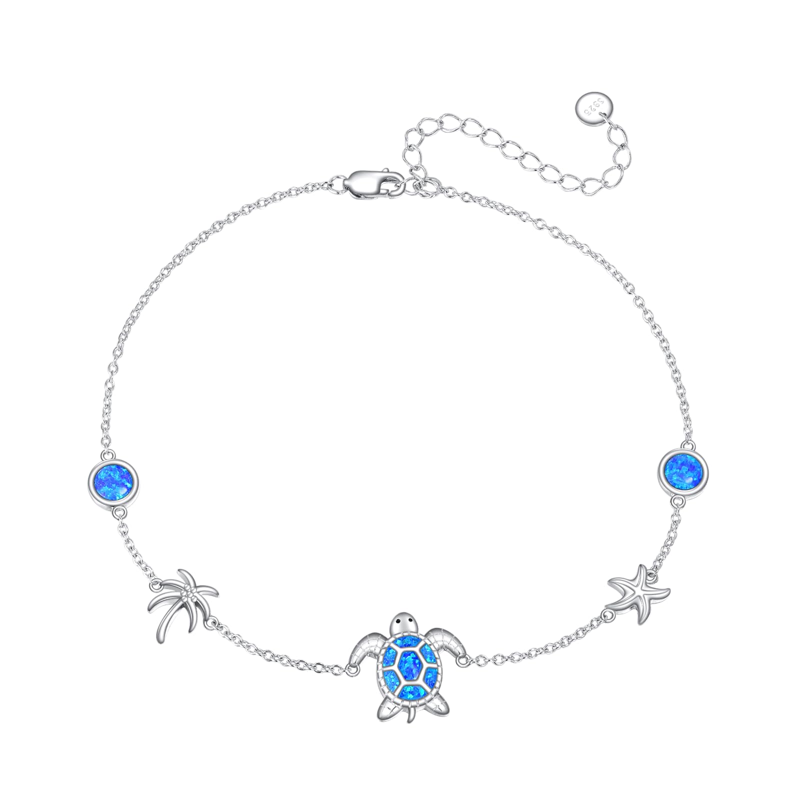 POPLYKE Infinity/farfalla/tartaruga, cavigliera da donna, in argento Sterling 925, infinito chakra, idea regalo per ragazze