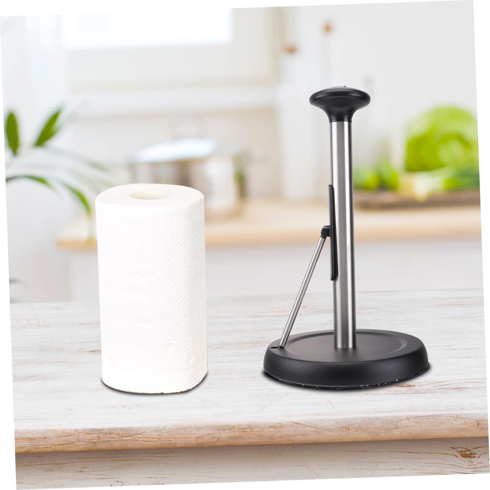 Porte-Papier Vertical en Acier Inoxydable Noir, 1 Pièce