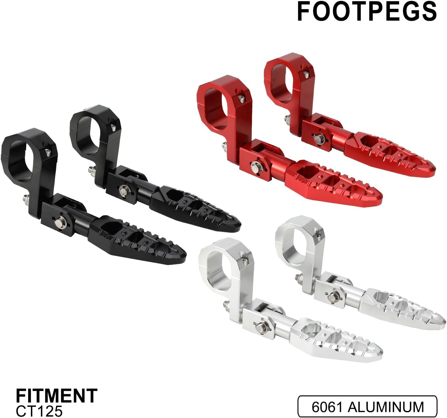 CHANGCHENG Motorcycle Rear Passenger Foot Pegs CNC Aluminum Alloy-Second Generation Foot Pedal Bracket Rest Footpeg for CT125 Trail 125 Hunter Cub Black