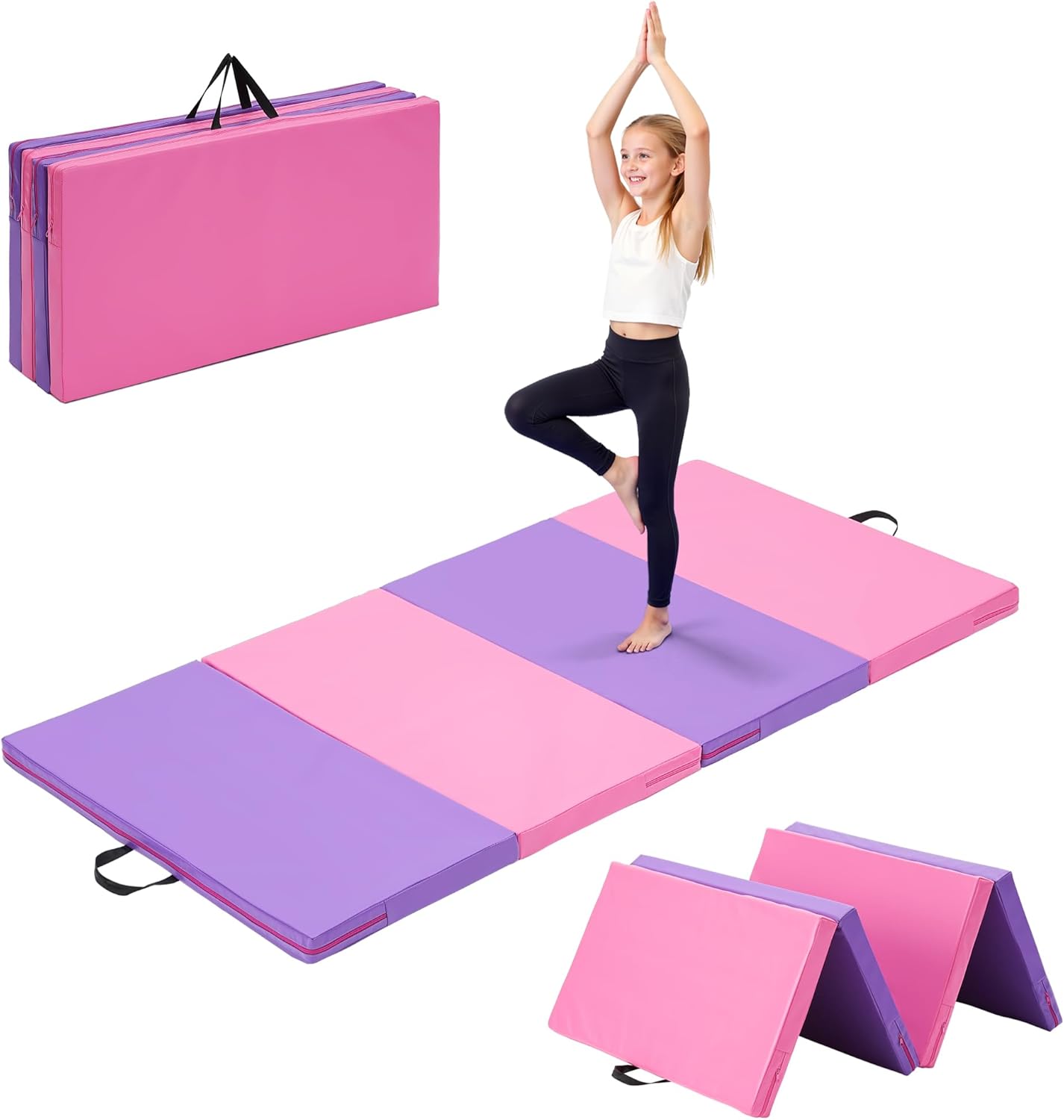 Outdoor Basic 6'x3'x2" Gymnastics Tumbling Mats Folding Panel Thick Gym Exercise Mat for Home
