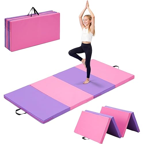 Outdoor Basic 6'x3'x2" Gymnastics Tumbling Mats Folding Panel Thick Gym Exercise Mat for Home