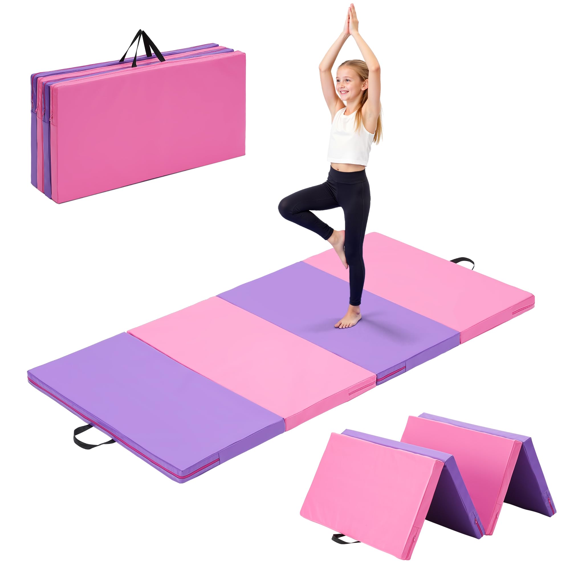 Outdoor Basic 6x3x2 Gymnastics Tumbling Mats Folding Panel Thick Gym Exercise Mat for Home