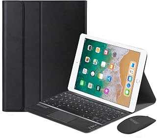 Microcase iPad 6.Nesil 9.7 inch 2018 ile Uyumlu Bluetooth Touchpad Klavye + Bluetooth Mouse + Standlı Kılıf - BKK7