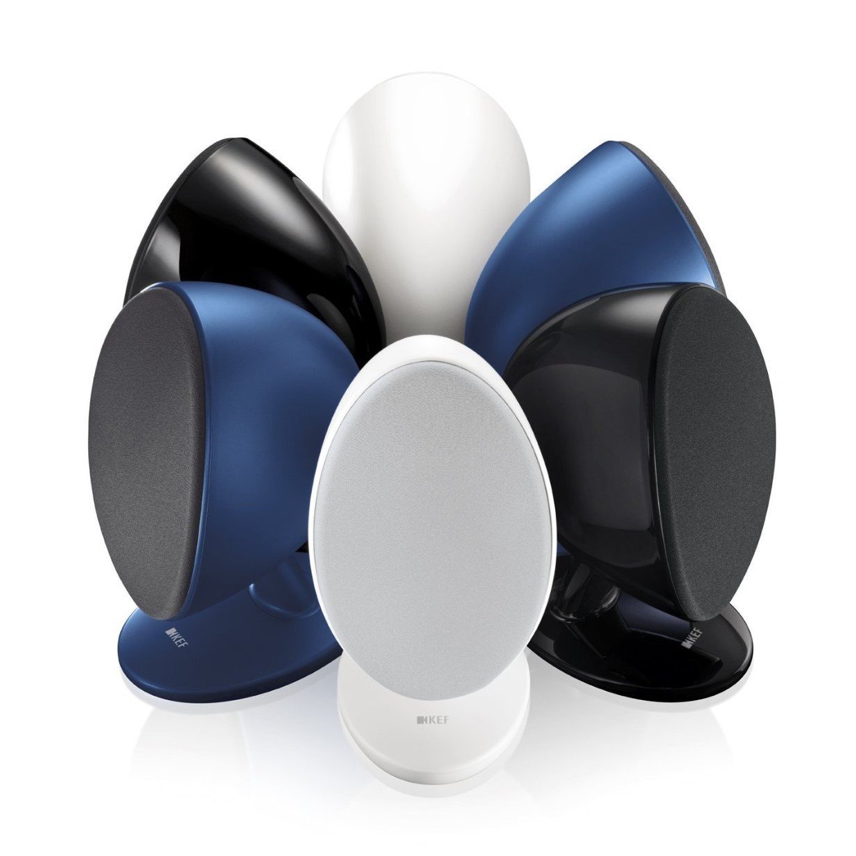 KEF Egg Versatile Desktop Speaker System - Gloss White (Pair