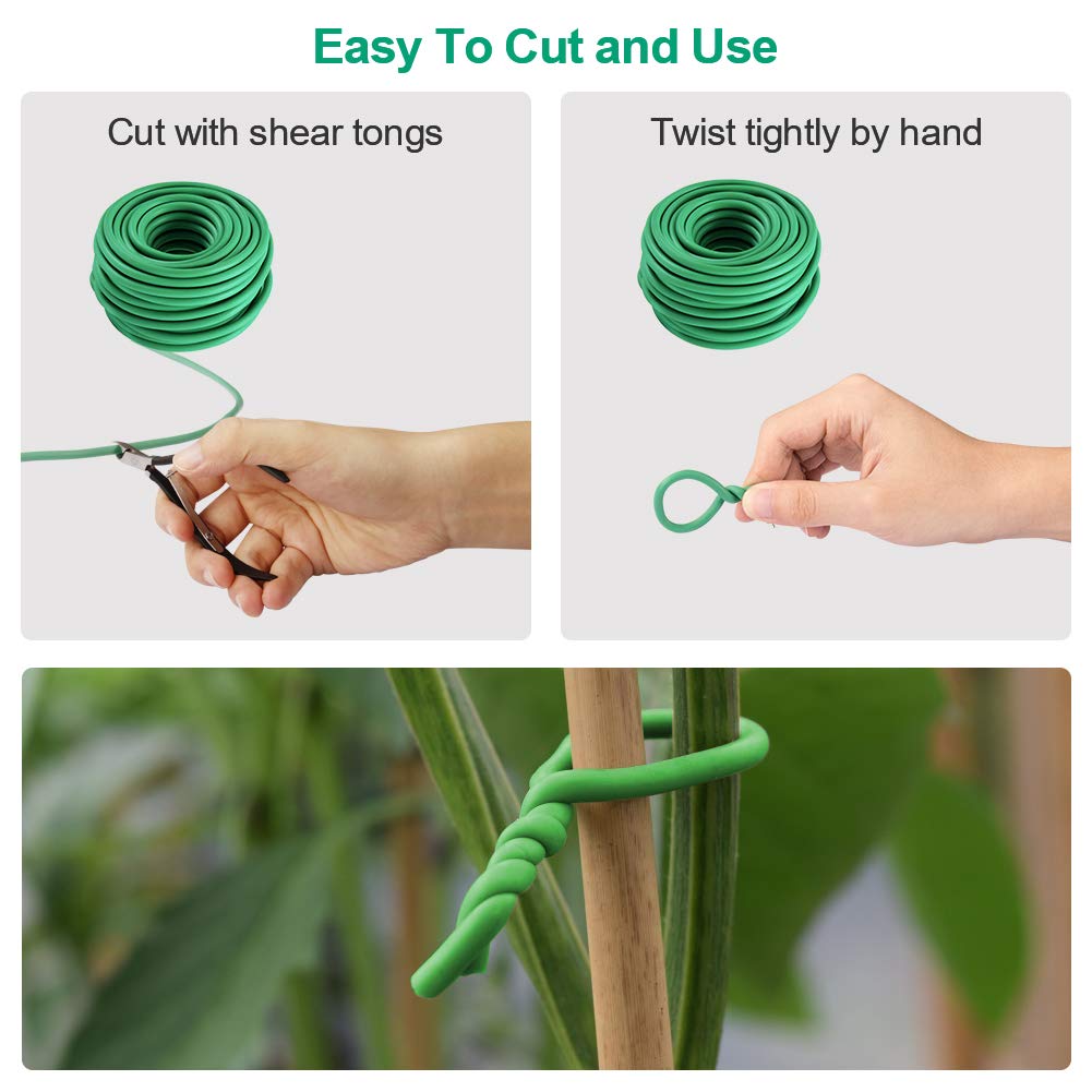 Fascette morbide per piante, da giardino, in TPR, flessibile, durevole, resistente, per spago, rami di pomodoro, viti e legare cavi (verde) (30 m/5 mm)