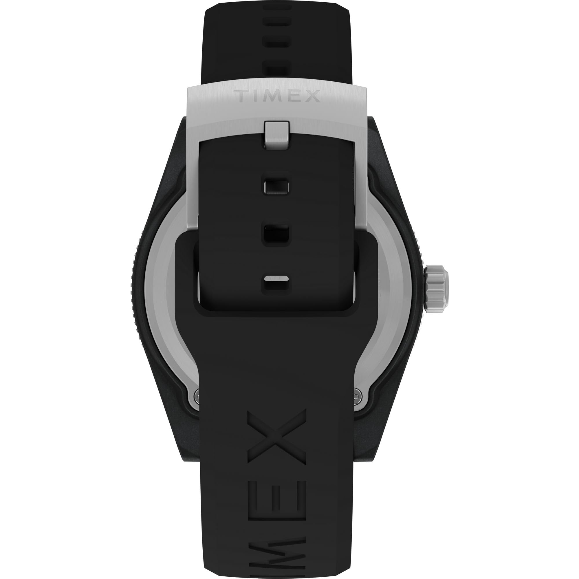 Timex Orologio da uomo Deep Water Reef 43mm - Cinturino nero quadrante nero cassa in acciaio inossidabile