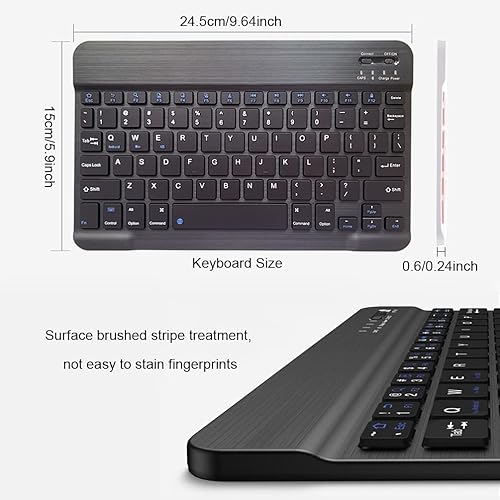 Miniatura 3 de Teclado Bluetooth recargable ultrafino Teclado inalámbrico compacto portátil para Android Windows, Samsung Galaxy Tab Tablet Smartphone Teléfono