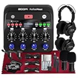 Zoom PodTrak P4next Podcast Recorder, Portable Multitrack Audio Recording w/ 4 Mic Inputs Includes 2 Podcast Mic Packs, XLR Cables, Rechargeable Batt & More for Interviews, Remote Guest Recording