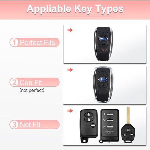 Miniatura 2 de YO&YOYE Funda para llavero Subaru con llavero, funda de TPU suave rosa para llave inteligente Ascent BRZ Crosstrek Forester Impreza Legacy Outback