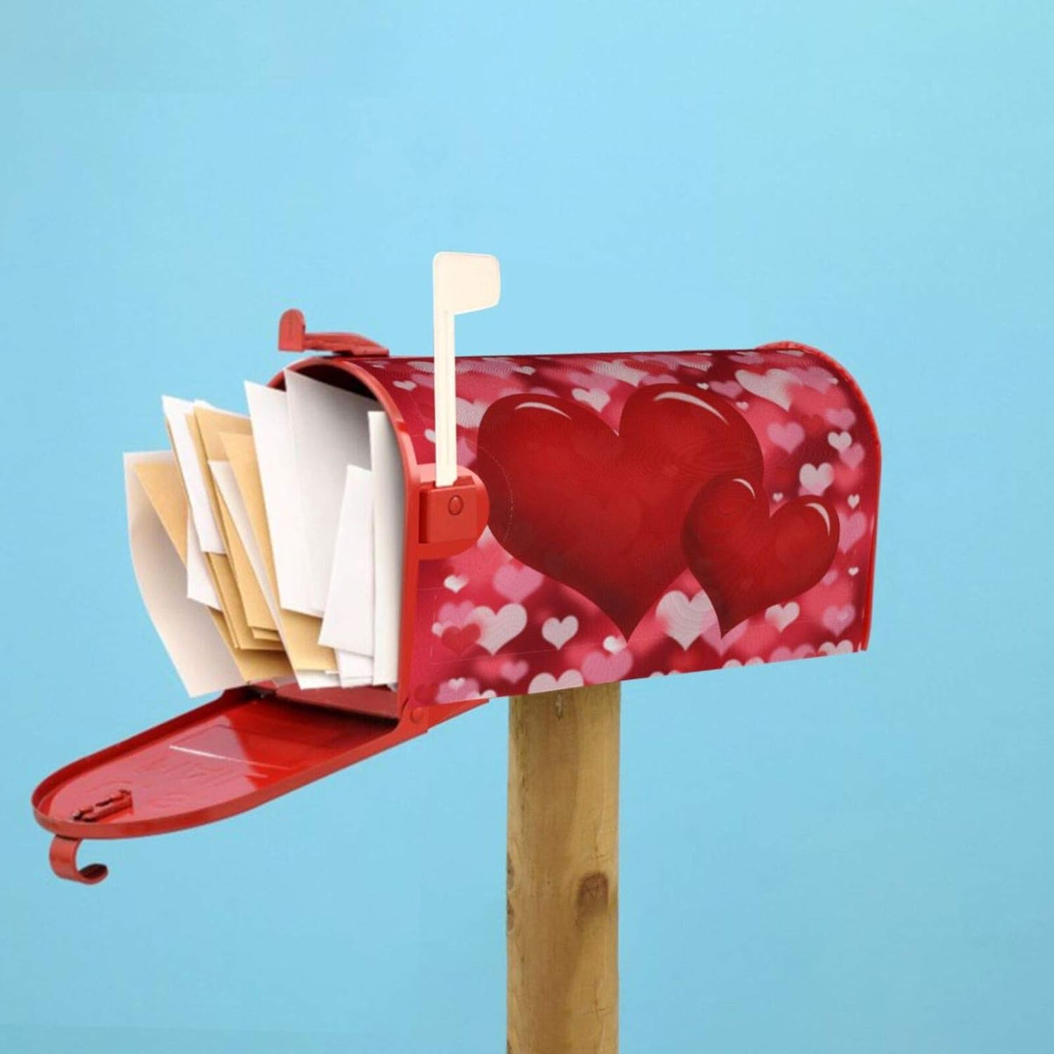 Foruidea Happy Valentine's Day Love Mailbox Covers Magnetic Mailbox Wraps Post Letter Box Cover Standard Oversize 25.5x21 MailWrap Garden Home Decor
