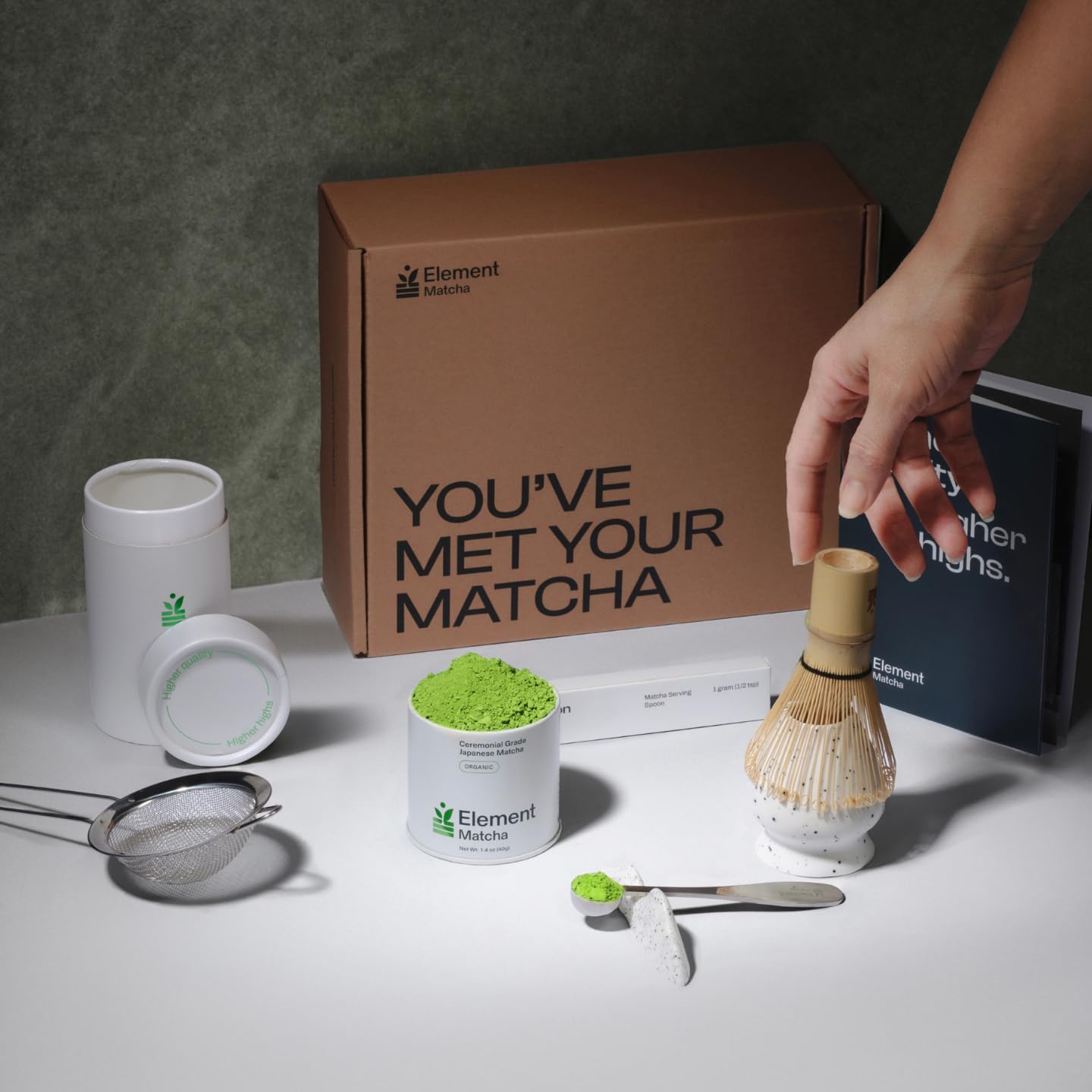 Element Matcha Ceremonial Grade 100 Organic Green Tea Matcha Powder - Authentic Japanese First Harvest for Tea and — view 6