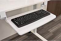 Vista 4 de Stand Up Desk Store - Bandeja para teclado ajustable y retráctil compacta con abrazadera para colocar debajo del escritorio, aumenta la comodidad
