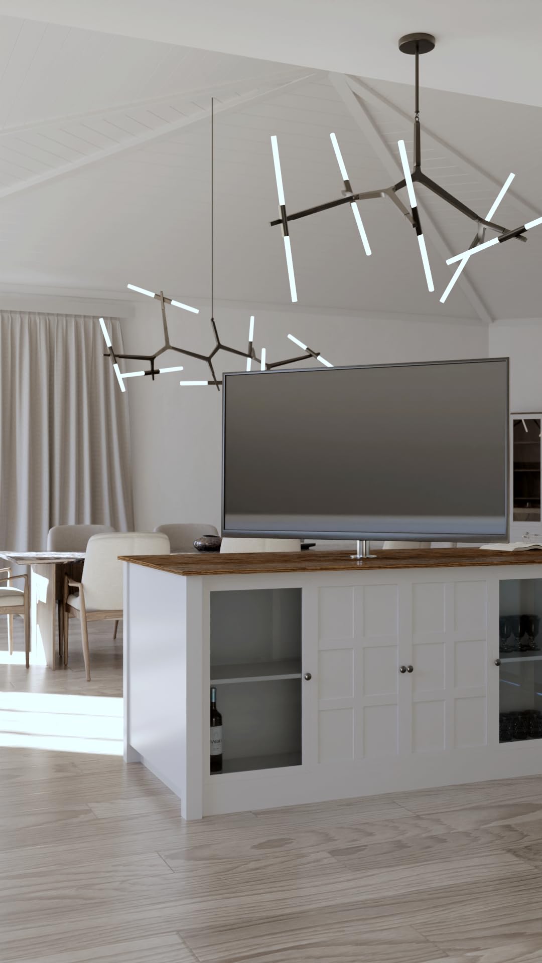 SABAJ M&D Supporto TV Girevole 360 Gradi Mobile Armadio Parete Staffa | Schermi piatti o curvi da 40 a 110 pollici, fino a 70 kg, VESA 100x100 a 600x400, piatto rotante in acciaio
