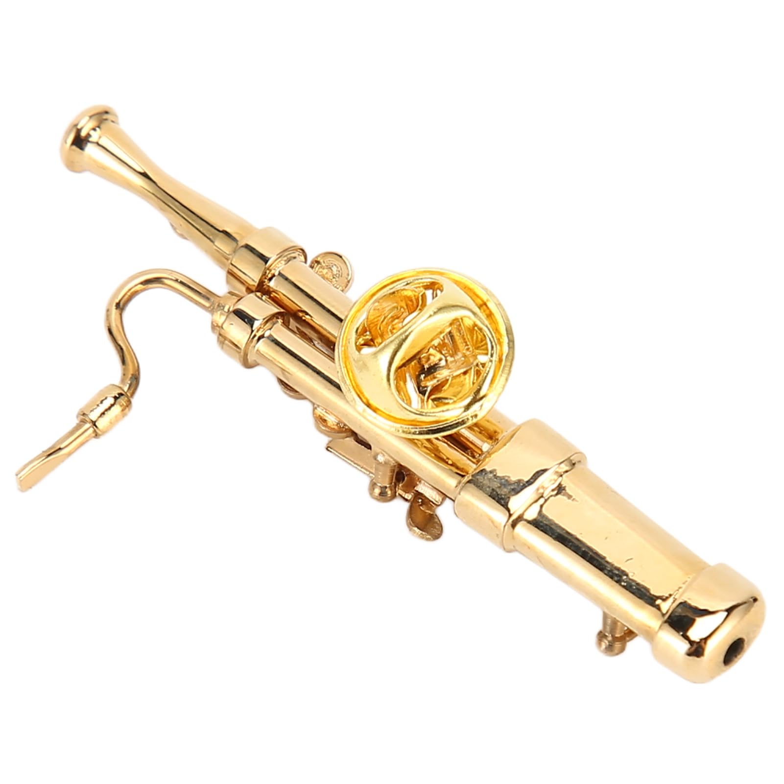 Basson Miniature doré avec étui, Réplique D'instrument de Musique en Métal, Collection de Cadeaux, Ornements de Décoration, Idée