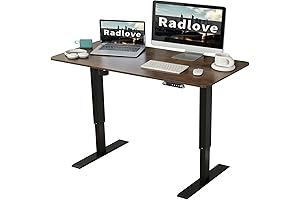 Height adjustable rustic brown 48 x 24 Inches Sohomach electric standing desk