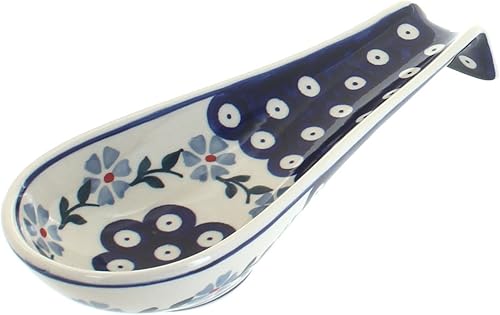 Soporte de cuchara grande de mariposa azul con esmalte de rosa azul