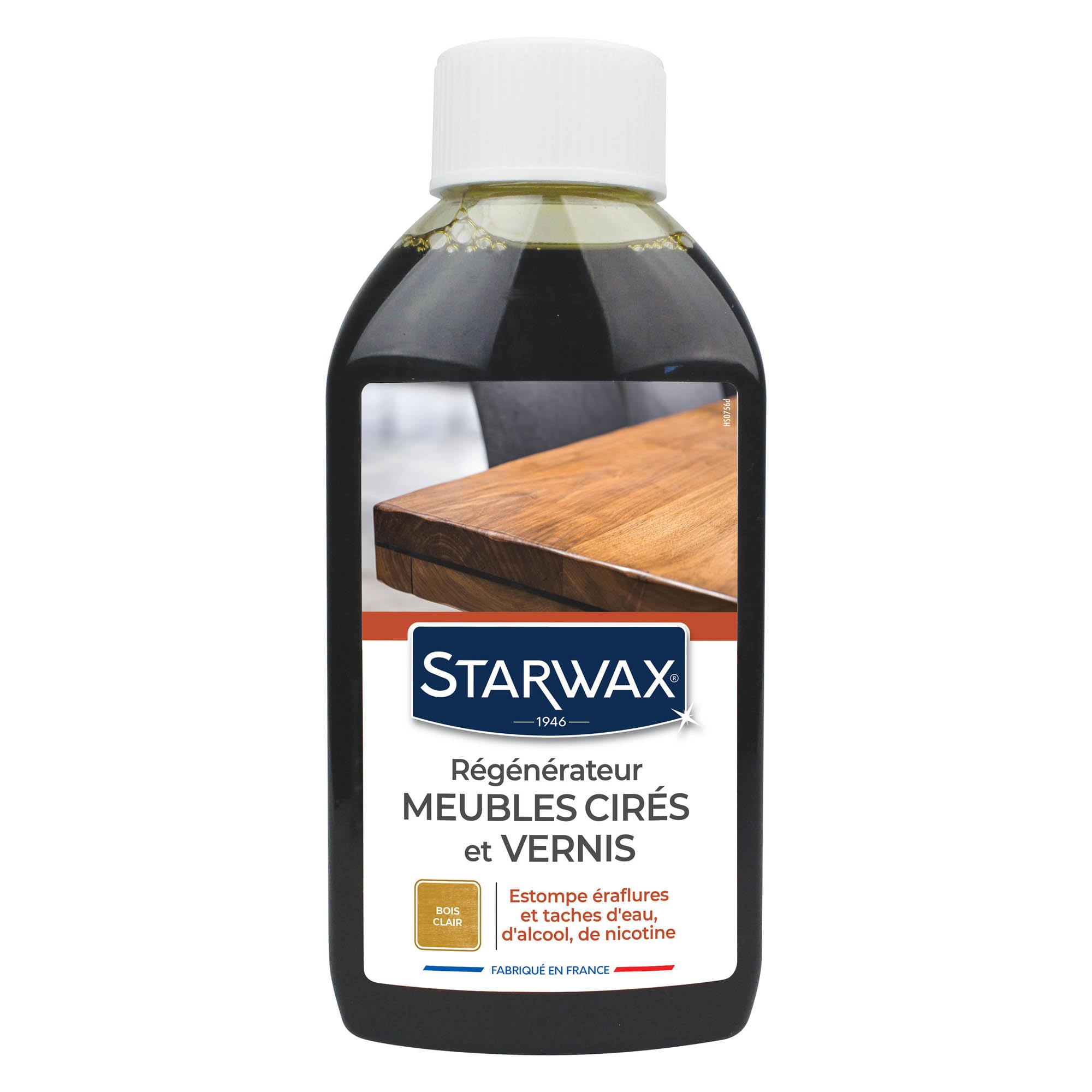 STARWAX - Régénérateur Meubles Cirès et Vernis - Estompe Eraflures et Taches- Nettoie, Ravive la Teinte et Redonne l'Eclat - Teinte Bois Clair - Fabriqué en France - 250 ml
