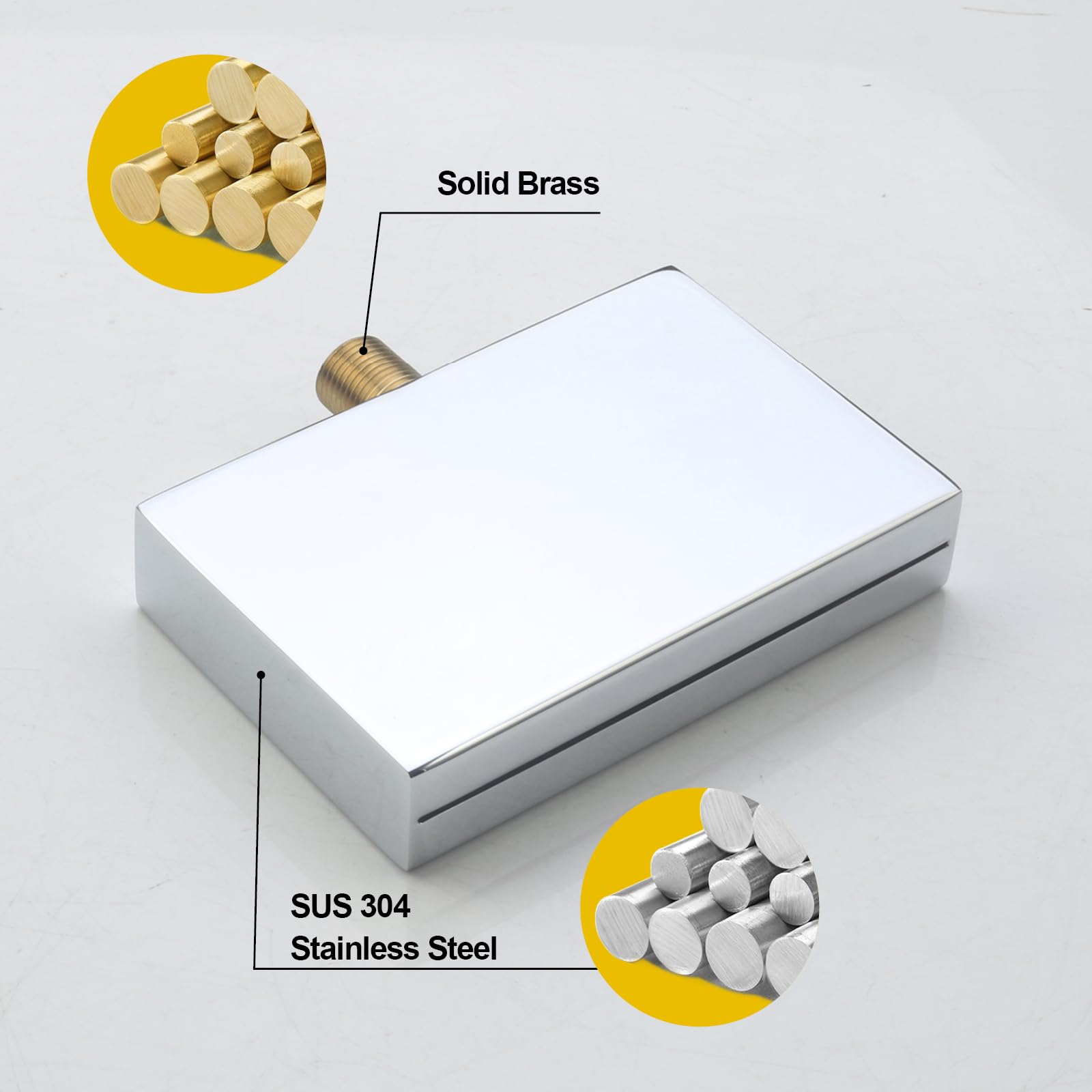 DEOLER Faltbarer Wannenauslauf – 180° Schwenkbar, Edelstahl Gebürstet Gold, Wandmontiert, 1/2" NPT