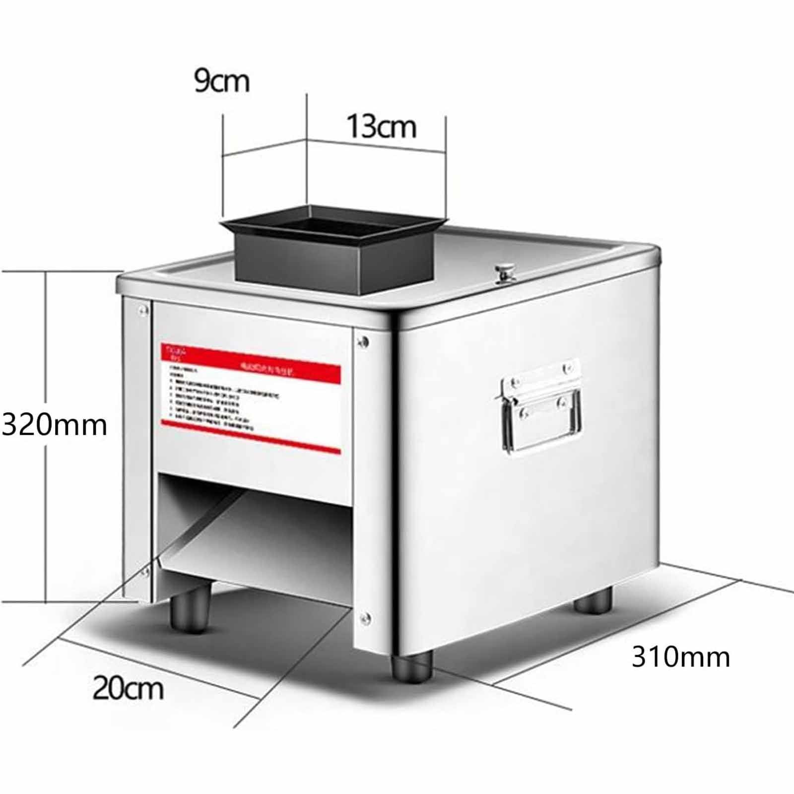 PixCy 850w Cortafiambres Eléctrica, Hoja De Acero Inoxidable Cortafiambres Profesional, Espesor 2.0-21mm Cortadora De Fiambres Ajustable para Carne, Fiambres, Rosbif, Verduras,110V-5.0MM