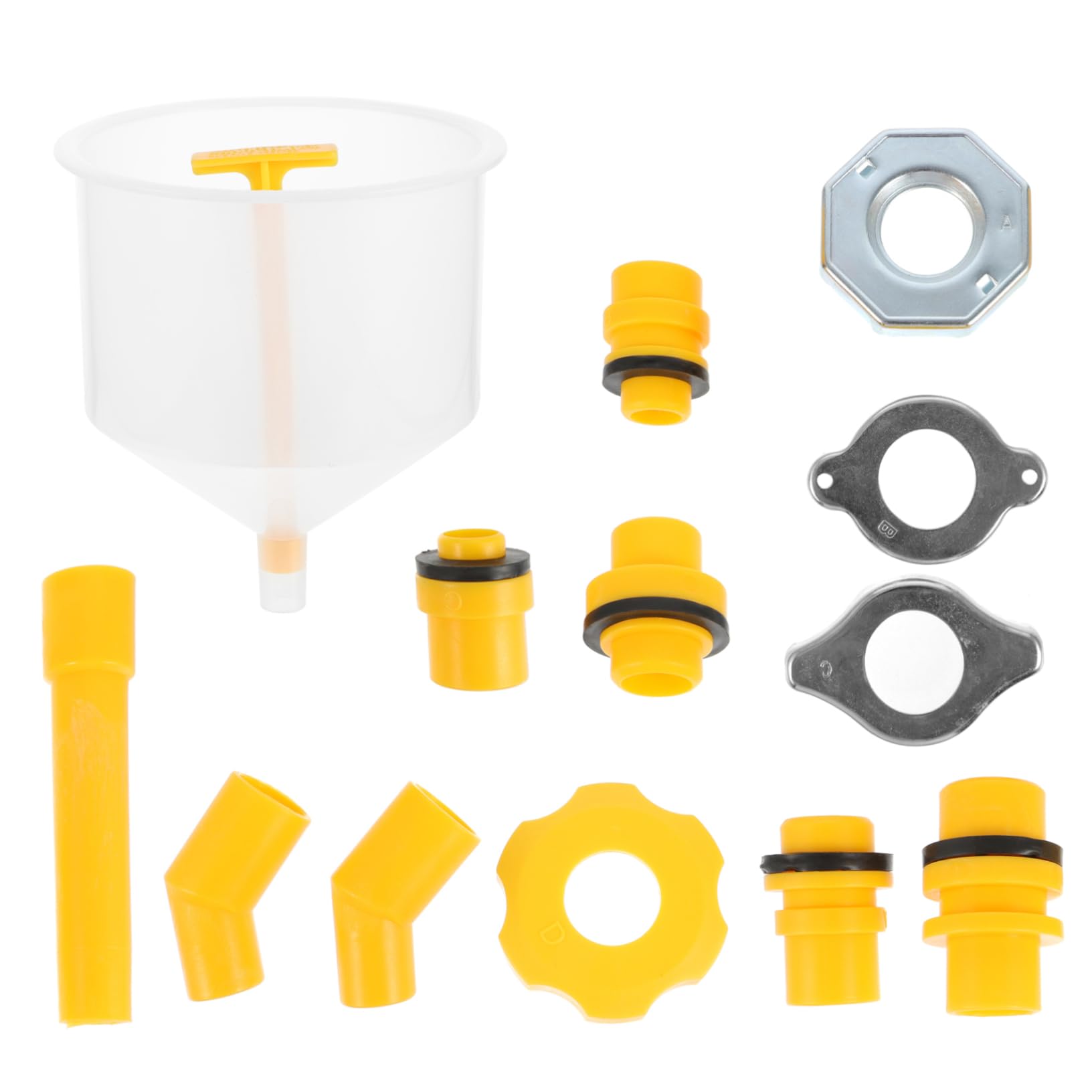Kühlmittel Trichter 1 Satz aus Abs und Gummi für Motor | Auslaufsicher, mit Fluid Stopper, für Kühler Spülung und Druckprüfset, 15 Stück Befüllwerkzeug