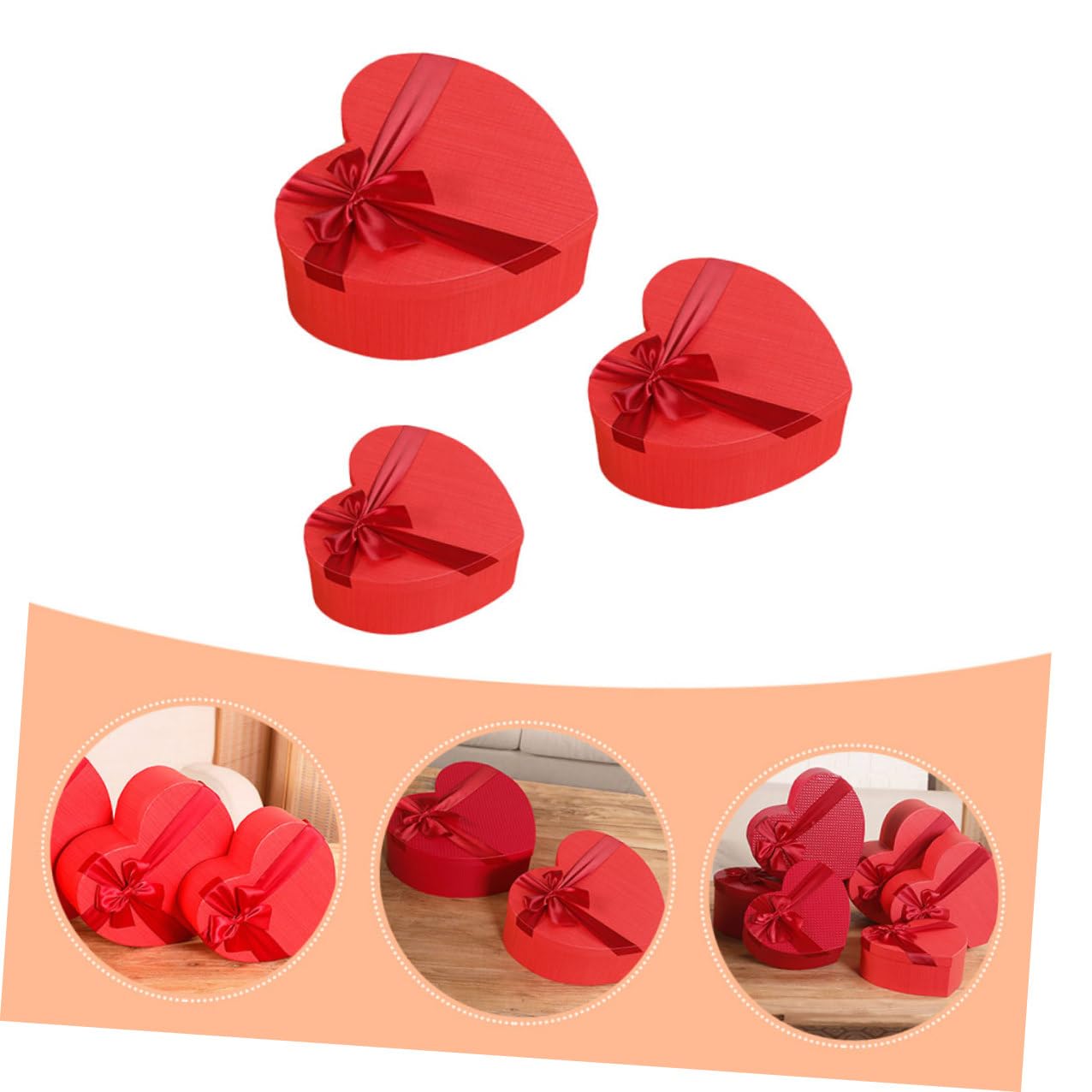 Toyvian Rote Herzform Geschenkbox 3 Stück Dekorative Aufbewahrungsbox aus Papier für Valentinstag Hochzeit Geburtstag und Muttertag
