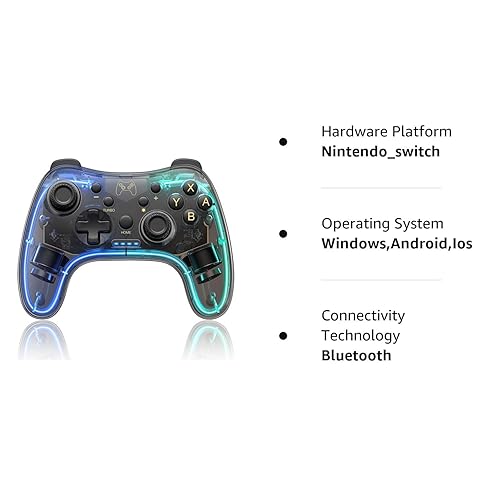 Miniatura 8 de Switch Controller Compatible with Nintendo SwitchLiteOLED & PCAndroidIOS, Switch Pro Controller With RGB Breathing LED, Switch Controllers Remote