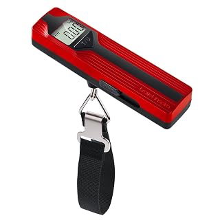 travel inspira Luggage Scale Battery-Free, Travel Essentials, Portable Handheld Digital Suitcase Weight Scale for for Travel Accessories, 110lbs/50kg (Red) - Amazon product rated Grade A
