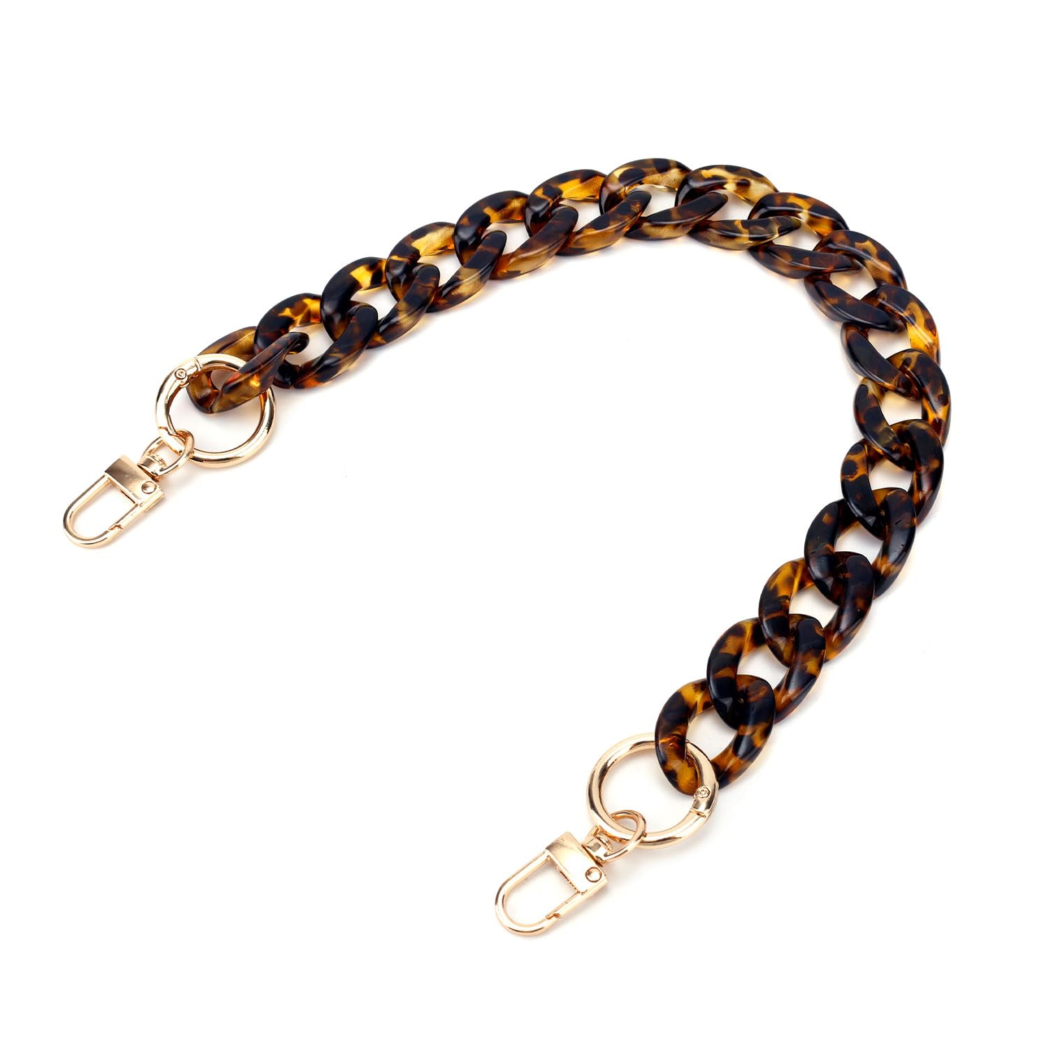 Goktvai Leopard Print Bag Chain, 15.75 Inch Alloy Clasp Acrylic Purse Chain Strap Vintage Replacement Shoulder Strap for Handbags Purses Bag Accessories