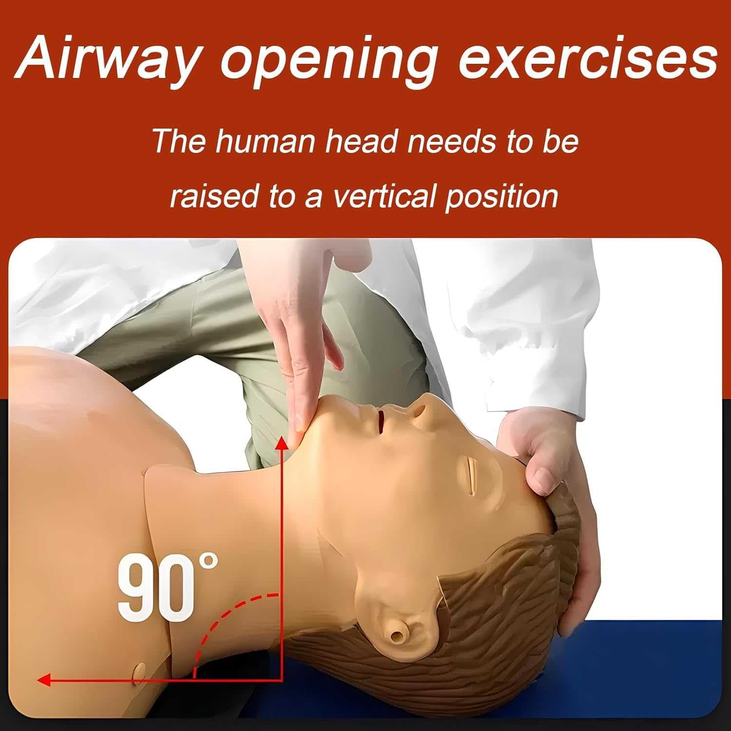 Maniquí RCP de Cuerpo Completo para Entrenamiento - Muñeco de Reanimación con Piel Facial Reemplazable, 4 Pulmones de Repuesto, 50 Mascarillas y Bolsa de Transporte
