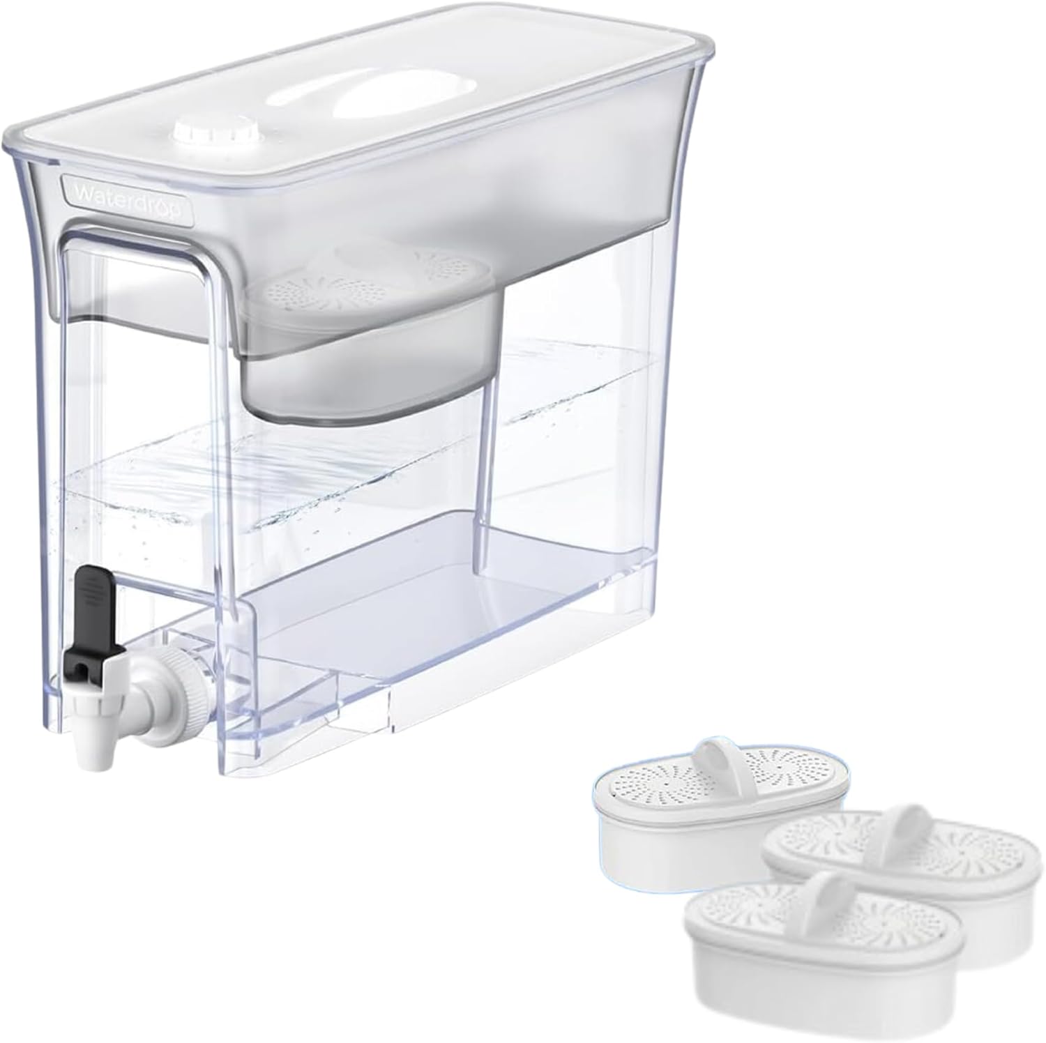 Waterdrop 35-Cup Slim Water Filter Dispenser & [Original] Waterdrop WD-PF-01A Plus NSF Certified Replacement Filters