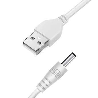 Qjin USB Charging Cord, DC Charger Cable for Aquasonic Icon, COSLUS C30 & Rtauys M5 Sonic Rechargeable Toothbrush - 2 Pack