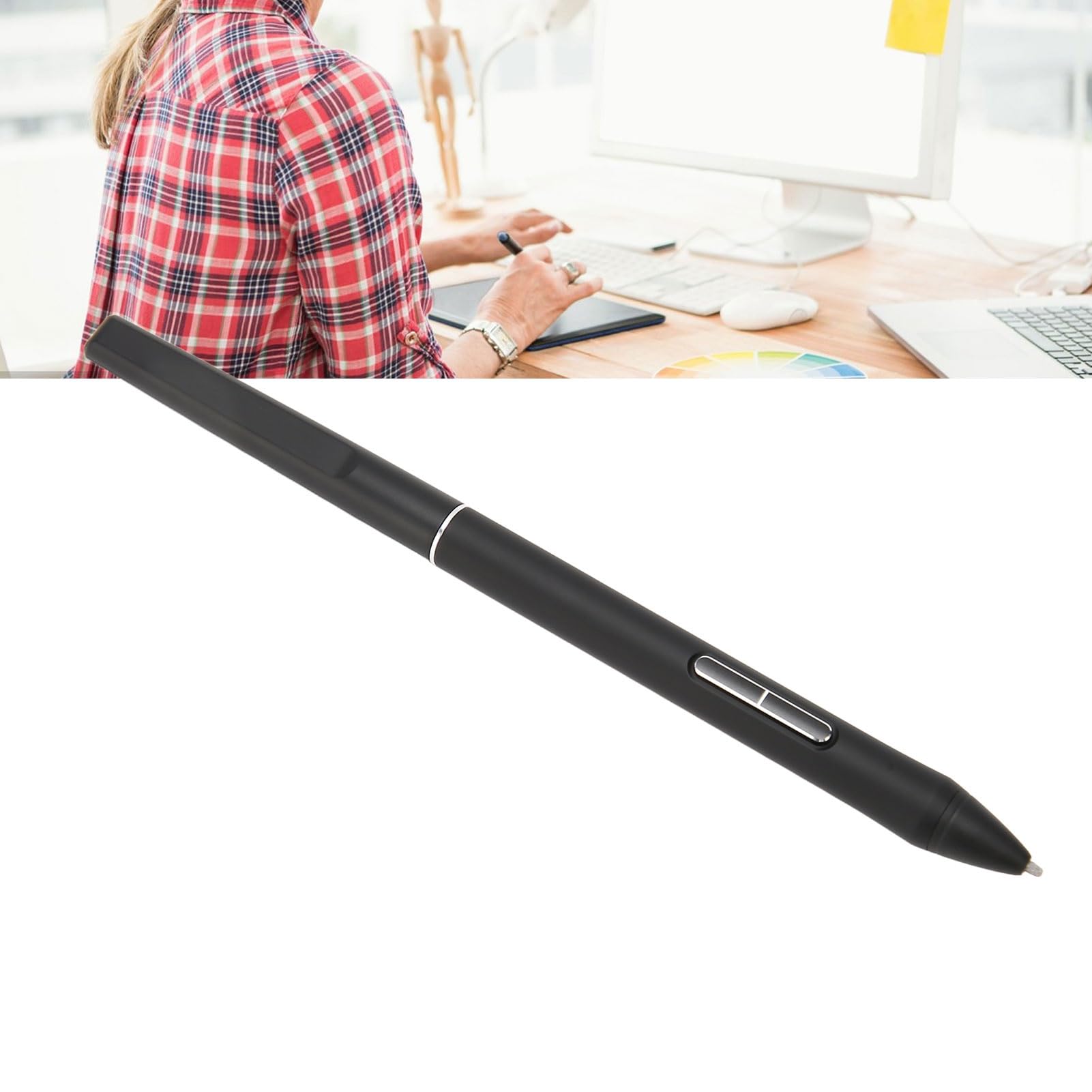 Lápiz óptico PW550S Compatible con Dispositivos Control Mejorado para Profesionales del Dibujo 9,5 Mm de Diámetro Negro 1 Unidad