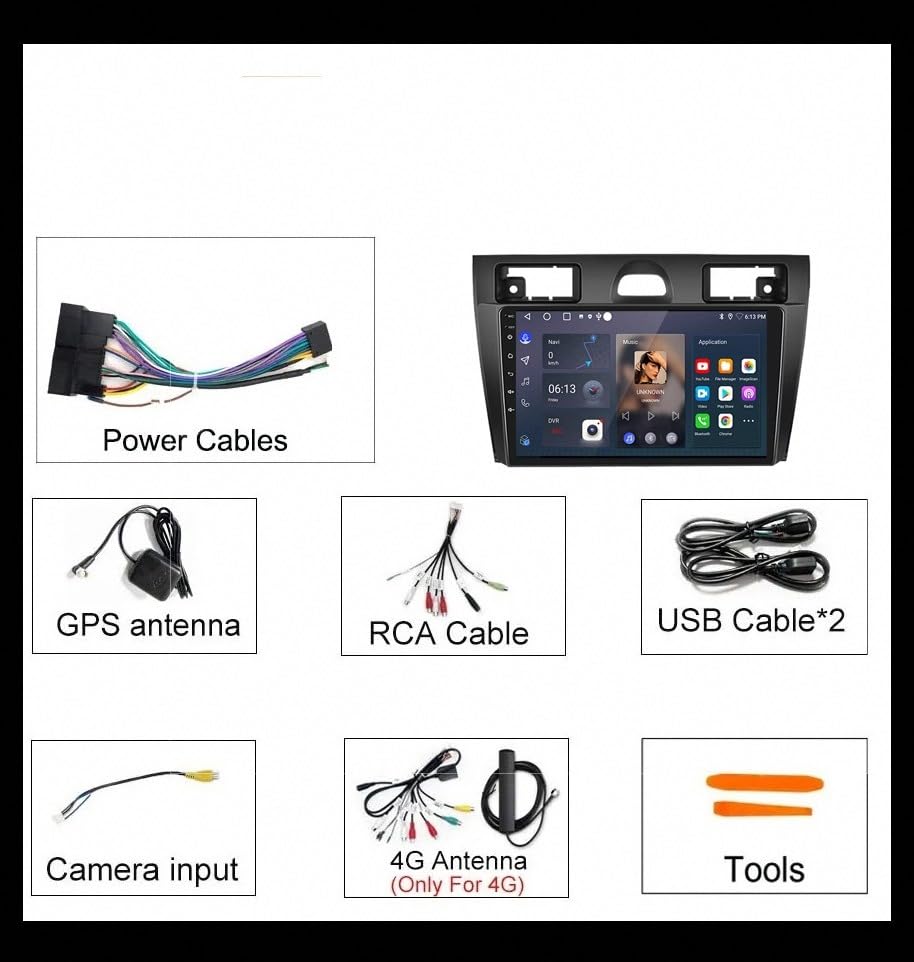 Autoradio GPS para Ford Fiesta 2002-2008 con CarPlay inalámbrico y Mirror Link 5