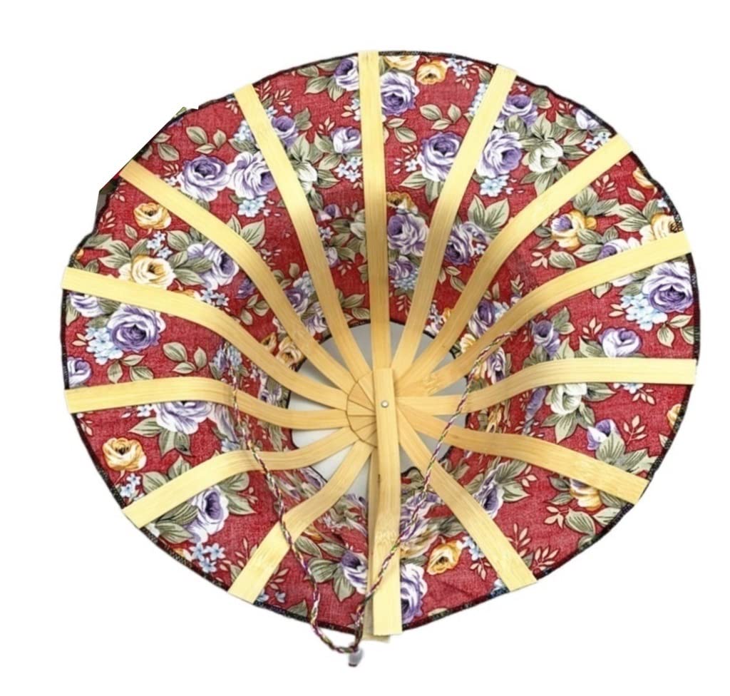 Abanico Abanico Plegable Para Mujer, 2 En 1, Abanico De Mano, Sombrero Para El Sol, Estampado Floral, Abanico De Bambú De Estilo Chino Plegable Para La DecoracióN Del Baile De La Boda Del Partid