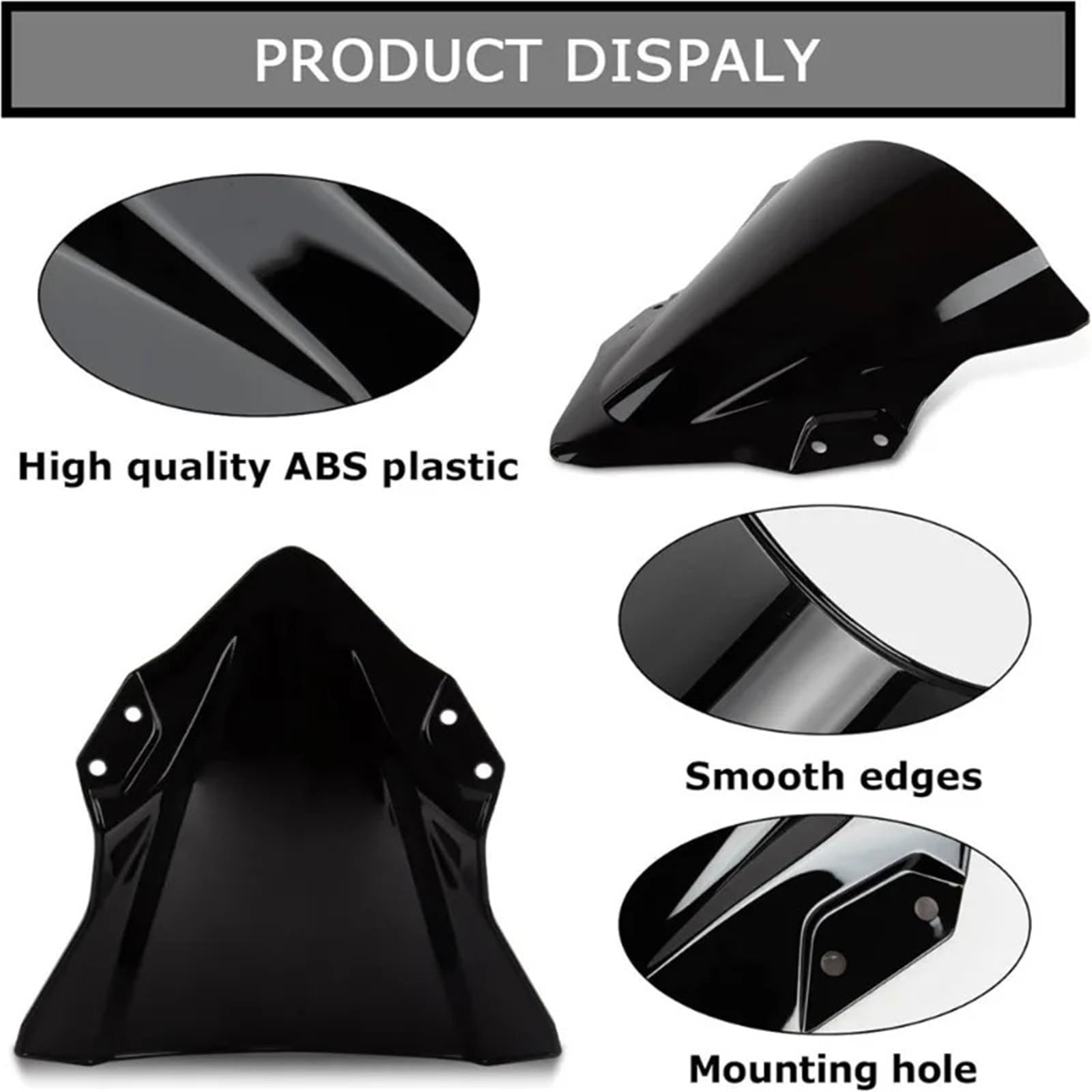 Parabrezza Moto Spoiler Adatto per NINJA250 400 EX400 2018-2023 Accessori per la modifica del parabrezza a doppia bolla per moto